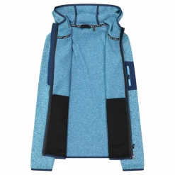 Damen schweres Fleecejacke Knit-Tech in melierter Optik mit Kapuze><noscript><img width=