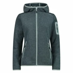 Damen schweres Fleecejacke Knit-Tech in melierter Optik mit Kapuze>CMP Best