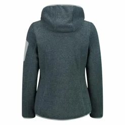 Damen schweres Fleecejacke Knit-Tech in melierter Optik mit Kapuze>CMP Best