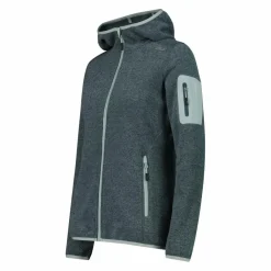 Damen schweres Fleecejacke Knit-Tech in melierter Optik mit Kapuze><noscript><img width=