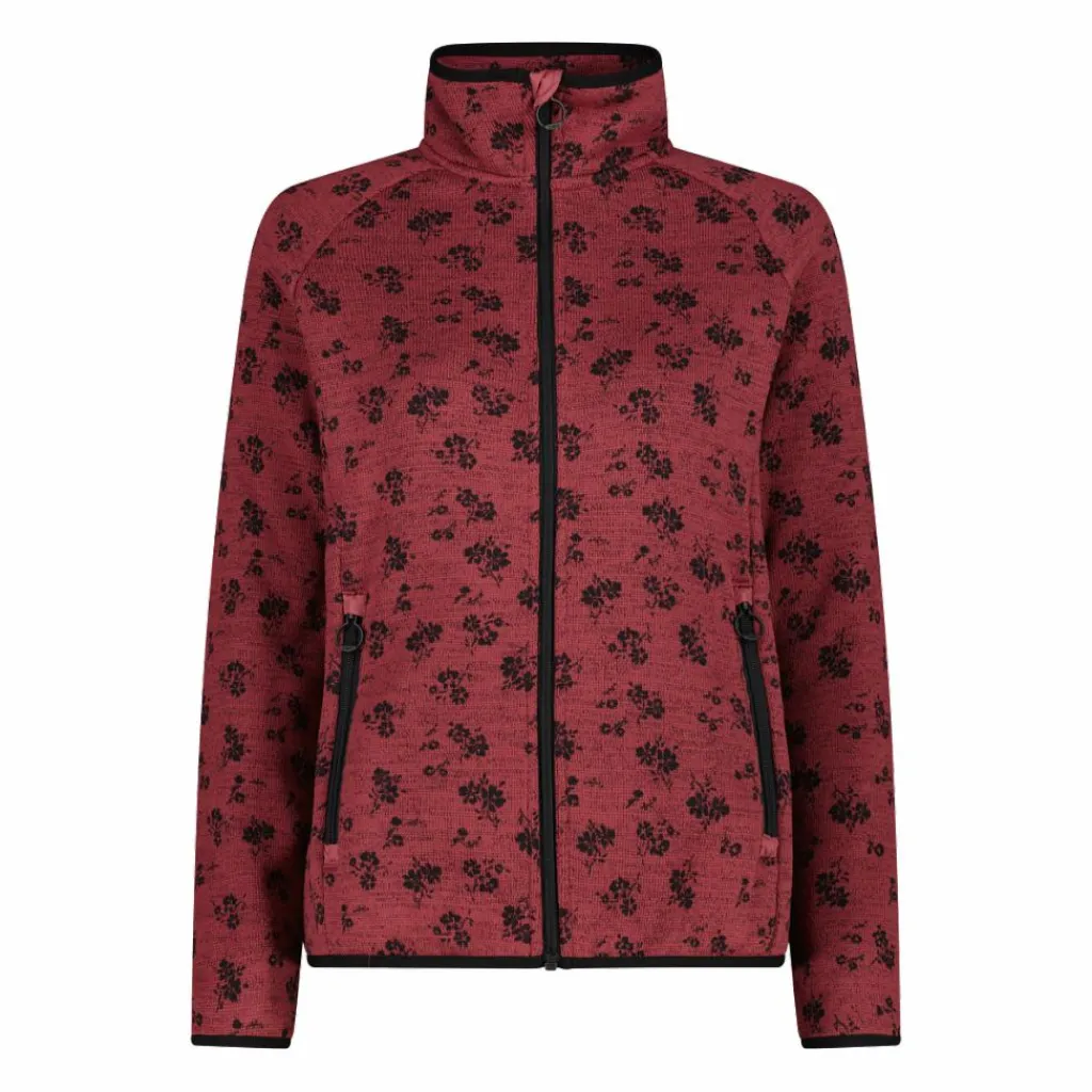 Damen-Fleecejacke aus bedrucktem Knit Tech>CMP Hot