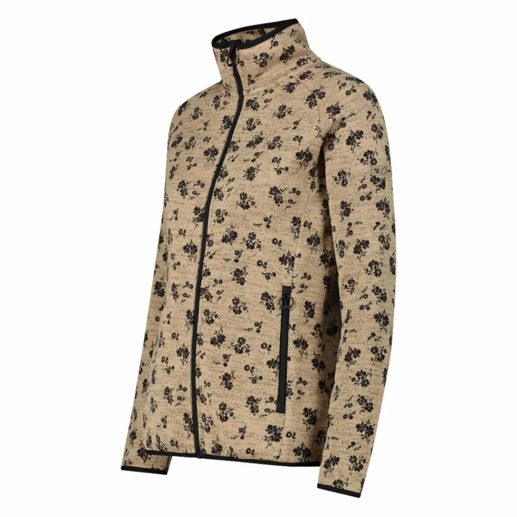 Damen-Fleecejacke aus bedrucktem Knit Tech>CMP Hot