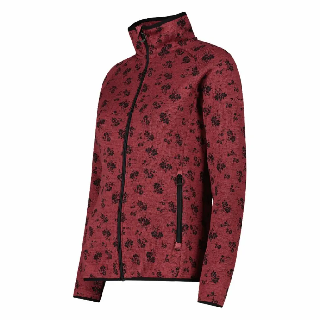 Damen-Fleecejacke aus bedrucktem Knit Tech>CMP Hot
