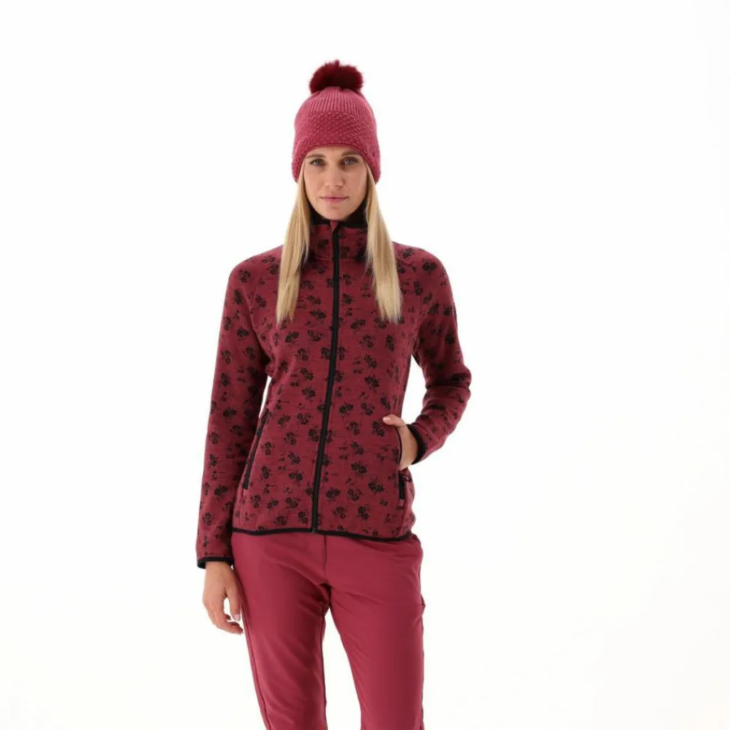 Damen-Fleecejacke aus bedrucktem Knit Tech>CMP Hot