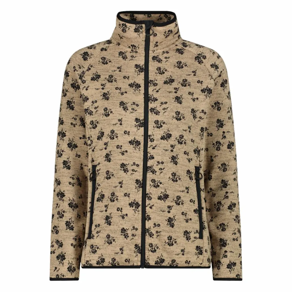 Damen-Fleecejacke aus bedrucktem Knit Tech>CMP Hot