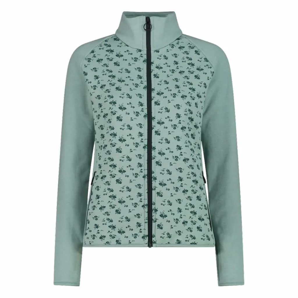 Damen-Fleece-Sweatshirt aus Stretch-Performance, bedruckt mit Melange-Details>CMP Hot