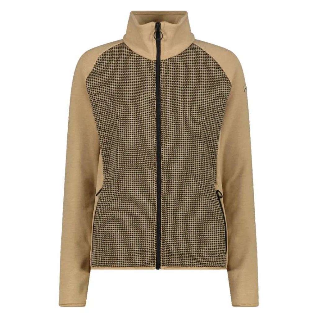 Damen-Fleece-Sweatshirt aus Stretch-Performance, bedruckt mit Melange-Details>CMP Hot