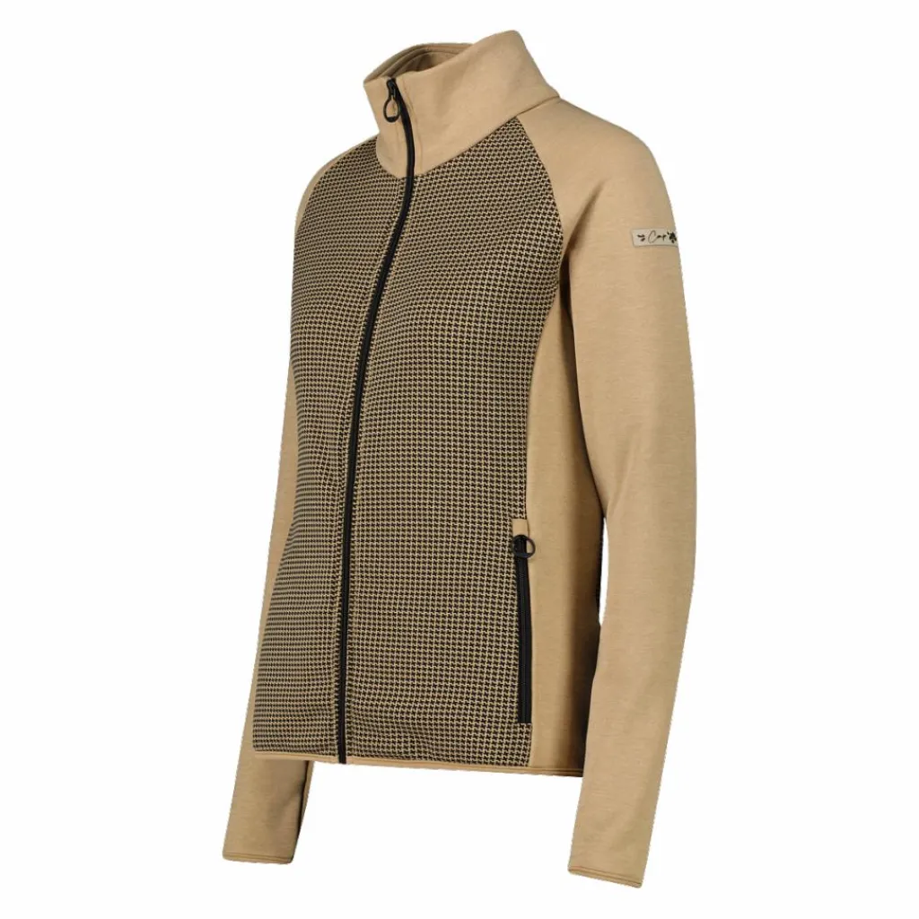 Damen-Fleece-Sweatshirt aus Stretch-Performance, bedruckt mit Melange-Details>CMP Hot