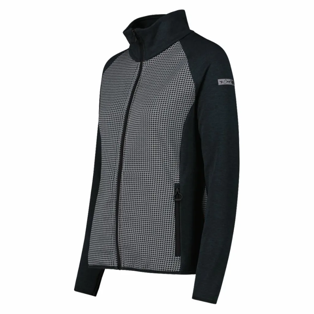 Damen-Fleece-Sweatshirt aus Stretch-Performance, bedruckt mit Melange-Details>CMP Hot
