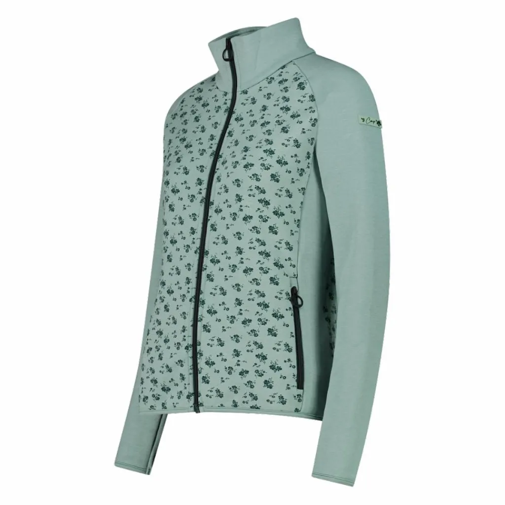 Damen-Fleece-Sweatshirt aus Stretch-Performance, bedruckt mit Melange-Details>CMP Hot