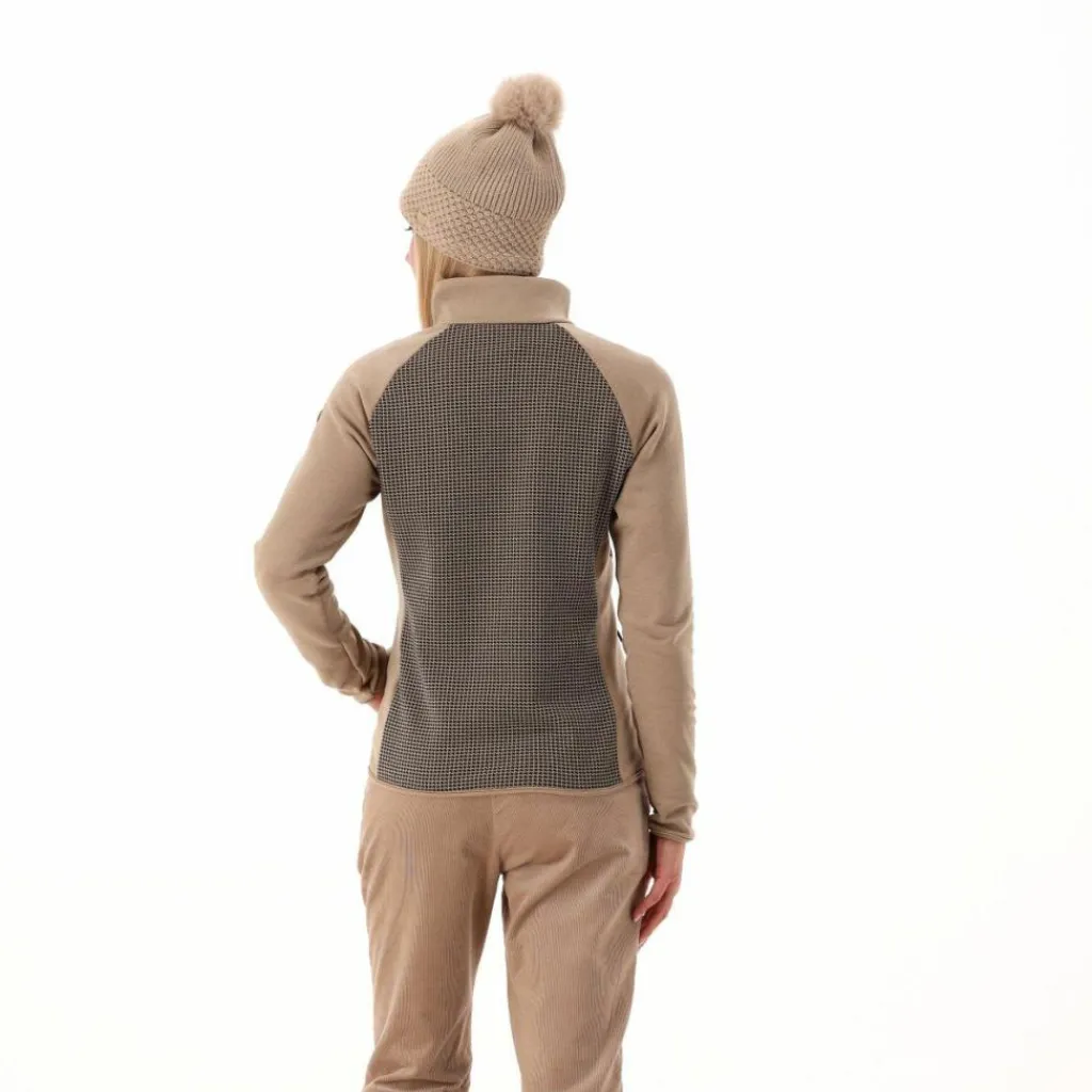 Damen-Fleece-Sweatshirt aus Stretch-Performance, bedruckt mit Melange-Details>CMP Hot
