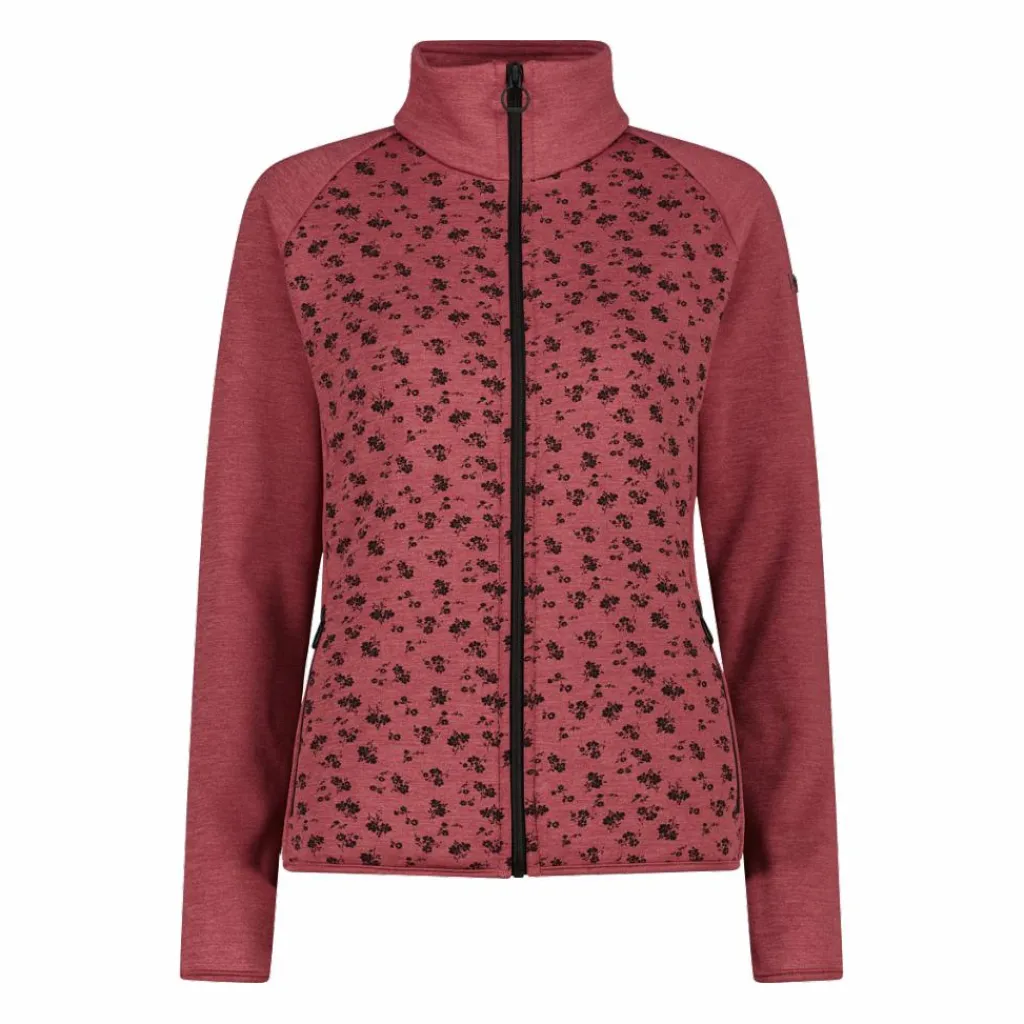Damen-Fleece-Sweatshirt aus Stretch-Performance, bedruckt mit Melange-Details>CMP Hot