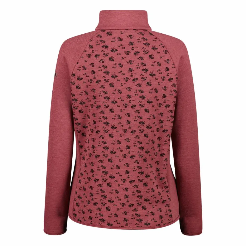 Damen-Fleece-Sweatshirt aus Stretch-Performance, bedruckt mit Melange-Details>CMP Hot