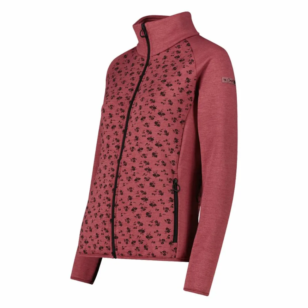 Damen-Fleece-Sweatshirt aus Stretch-Performance, bedruckt mit Melange-Details>CMP Hot
