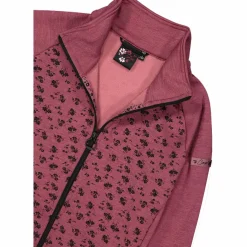 Damen-Fleece-Sweatshirt aus Stretch-Performance, bedruckt mit Melange-Details><noscript><img width=