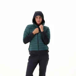 Damen-Hybridjacke Unlimitech wattiert mit PrimaLoft® Black ThermoPlume mit Kapuze><noscript><img width=
