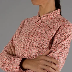 Damen-Langarm-shirt mit geometrischem Druck><noscript><img width=