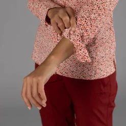Damen-Langarm-shirt mit geometrischem Druck><noscript><img width=