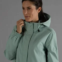 Damen-Regenjacke mit abnehmbarer Kapuze><noscript><img width=