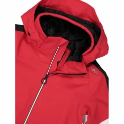 Damen-Skijacke aus Twill mit abnehmbarer Kapuze><noscript><img width=