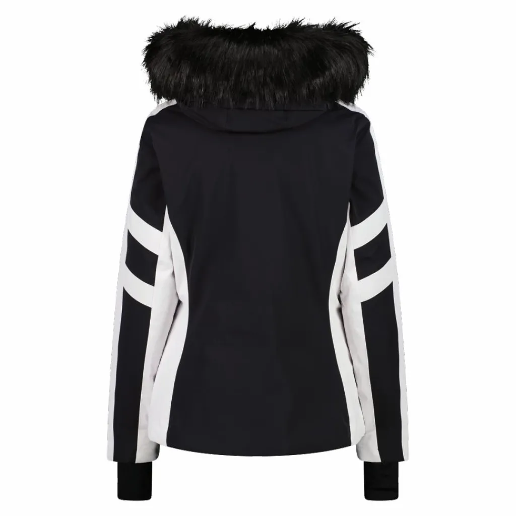 Damen-Skijacke aus Twill mit abnehmbarer Kapuze und Kunstfellbesatz>CMP New