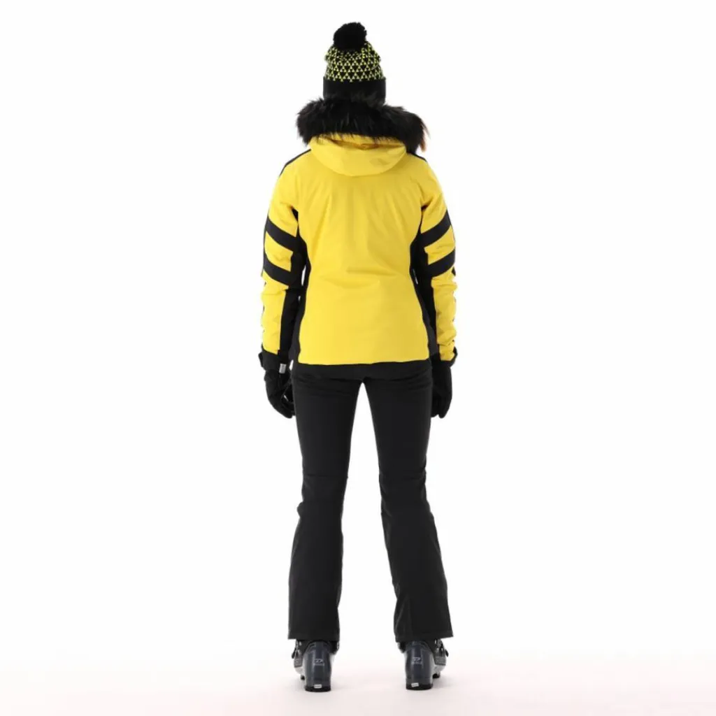 Damen-Skijacke aus Twill mit abnehmbarer Kapuze und Kunstfellbesatz>CMP New