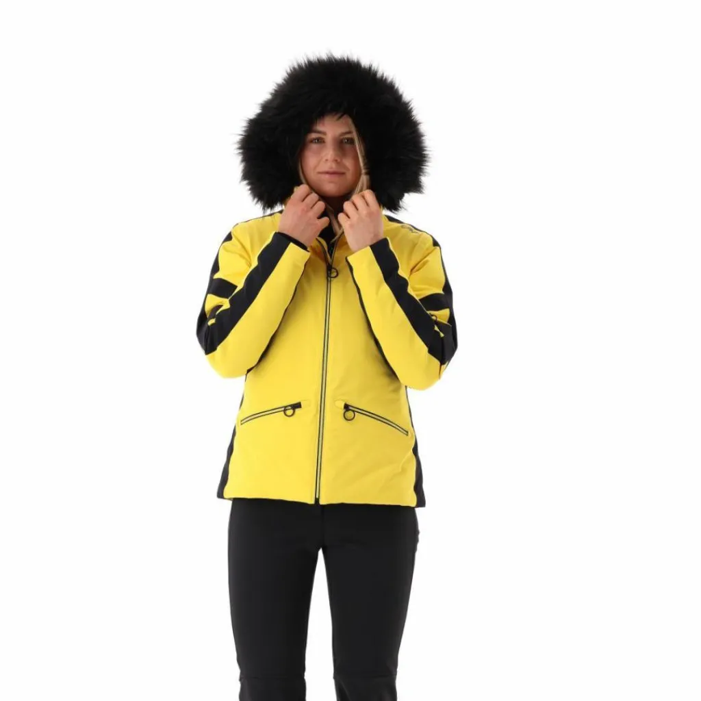 Damen-Skijacke aus Twill mit abnehmbarer Kapuze und Kunstfellbesatz>CMP New