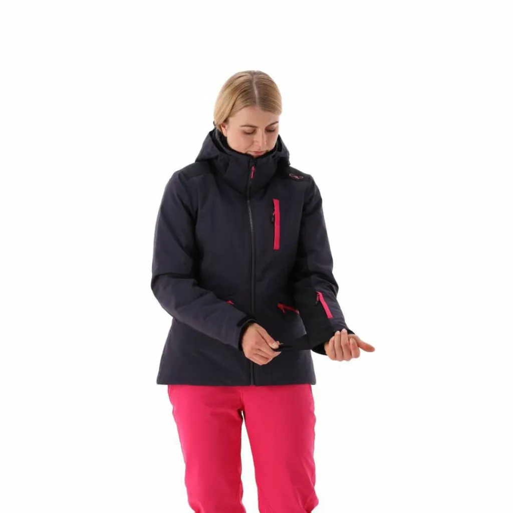 Damen-Skijacke aus 4-Way-Stretchgewebe mit abnehmbarer Kapuze>CMP Discount