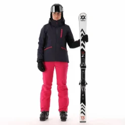 Damen-Skijacke aus 4-Way-Stretchgewebe mit abnehmbarer Kapuze><noscript><img width=