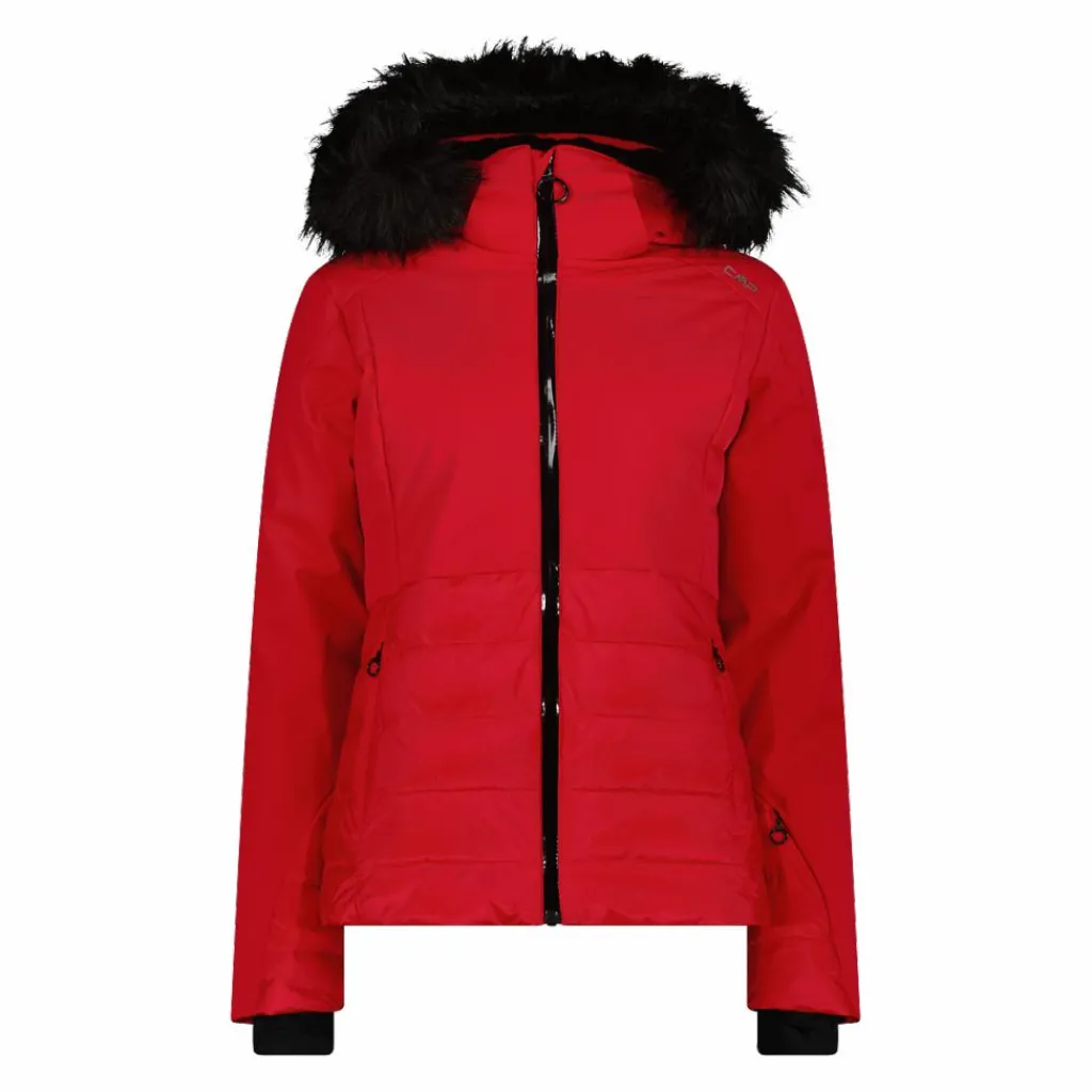 Damen-Skijacke mit abnehmbarer Kapuze aus Kunstfell>CMP Discount