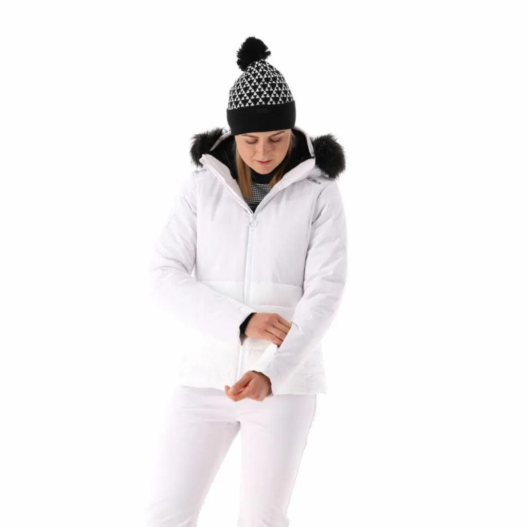 Damen-Skijacke mit abnehmbarer Kapuze aus Kunstfell>CMP Discount