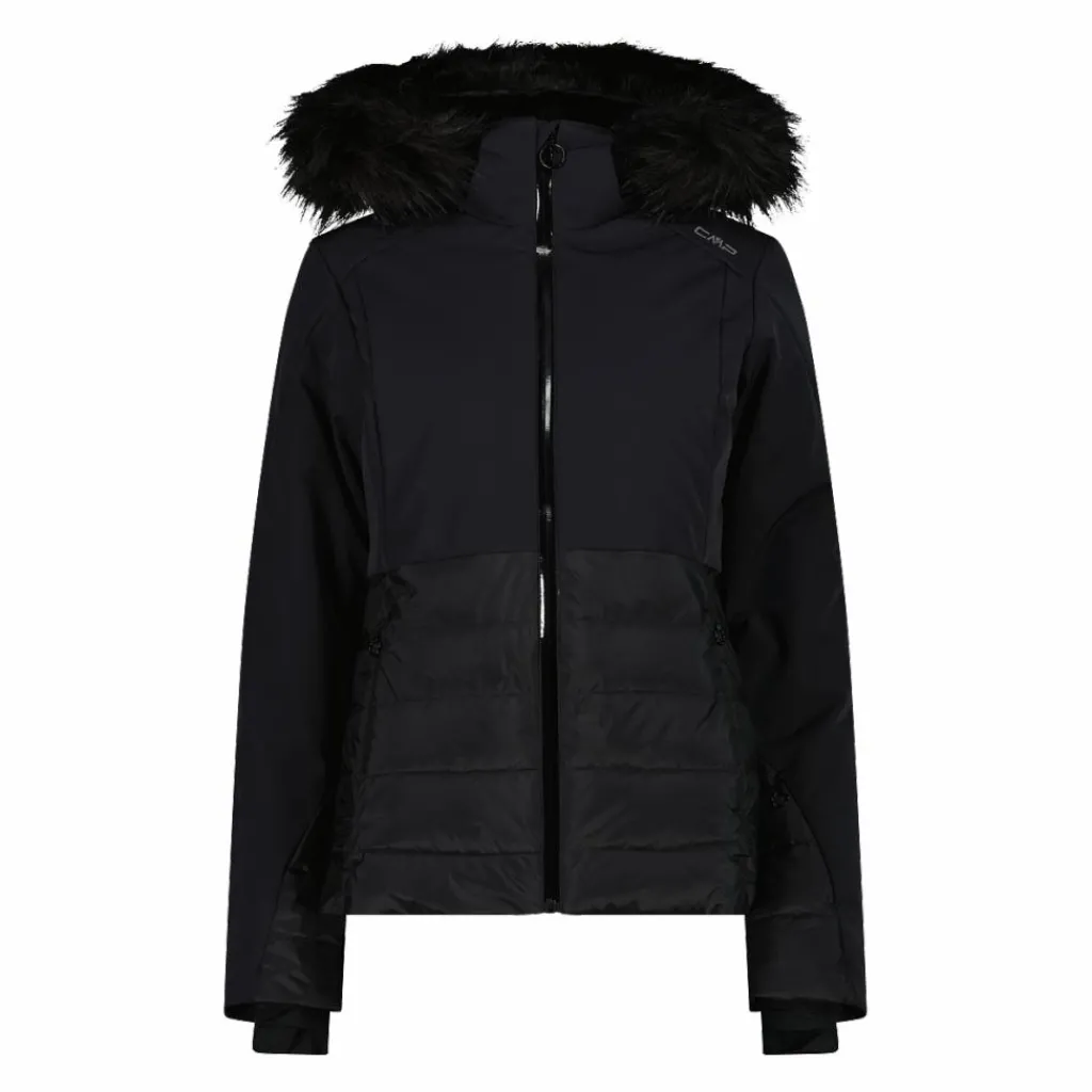 Damen-Skijacke mit abnehmbarer Kapuze aus Kunstfell>CMP Discount