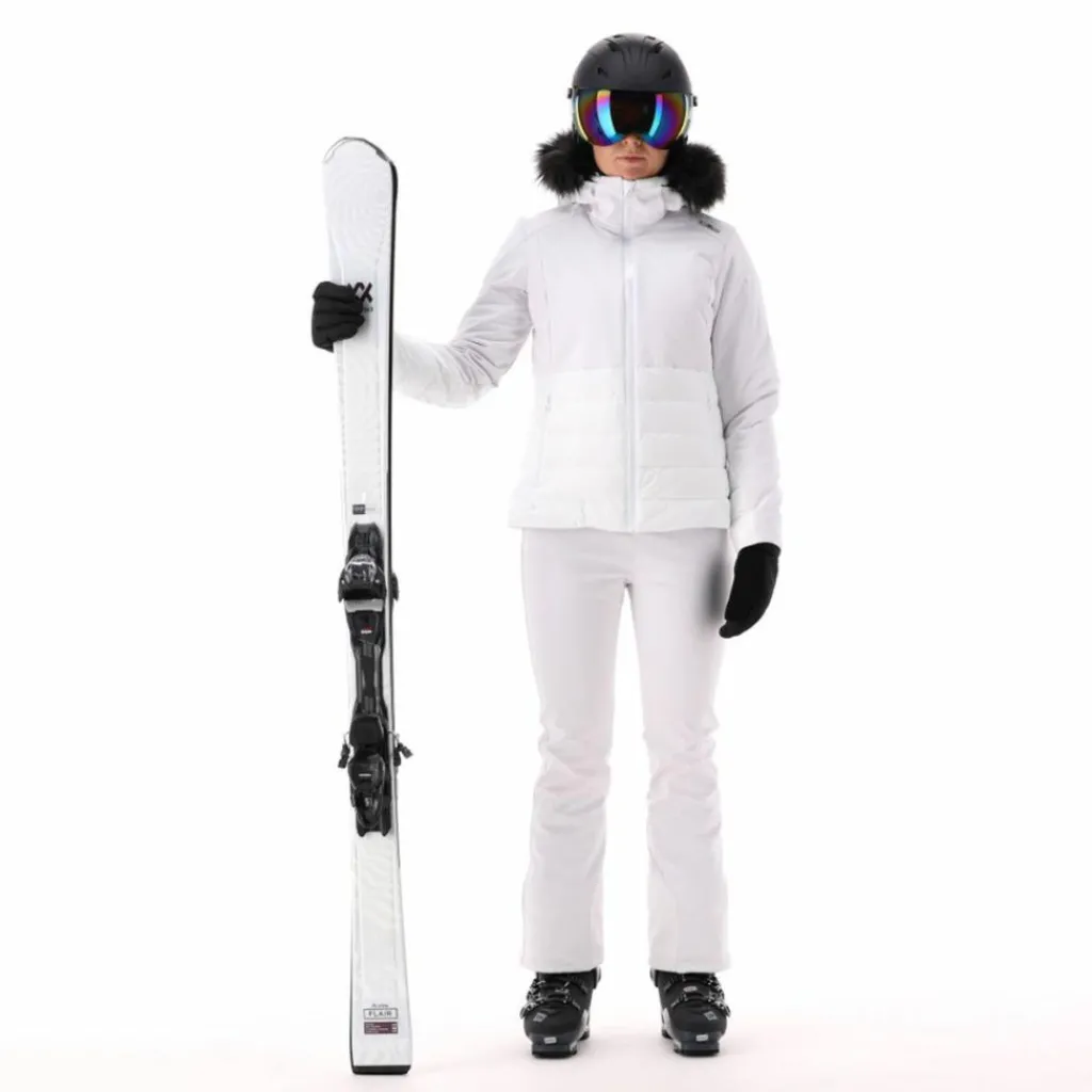 Damen-Skijacke mit abnehmbarer Kapuze aus Kunstfell>CMP Discount