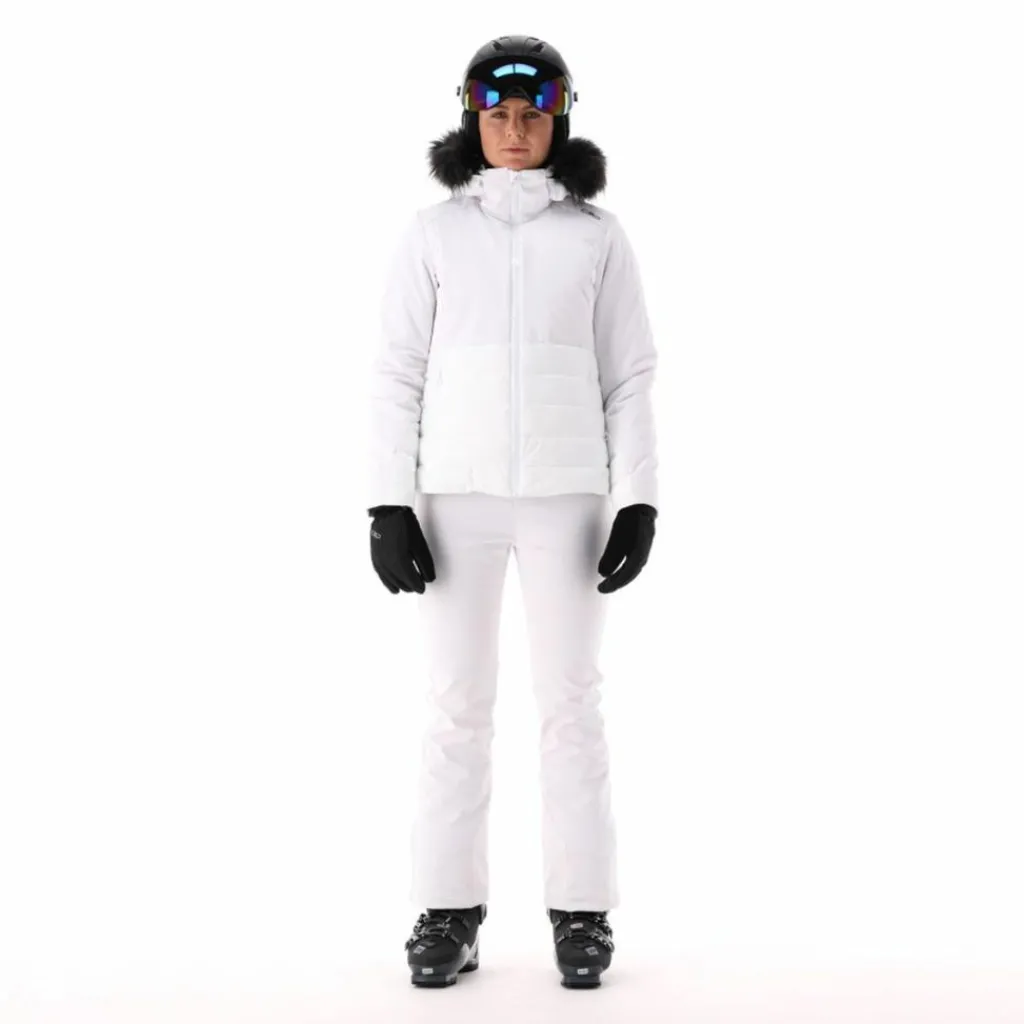 Damen-Skijacke mit abnehmbarer Kapuze aus Kunstfell>CMP Discount