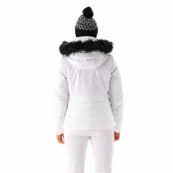 Damen-Skijacke mit abnehmbarer Kapuze aus Kunstfell><noscript><img width=