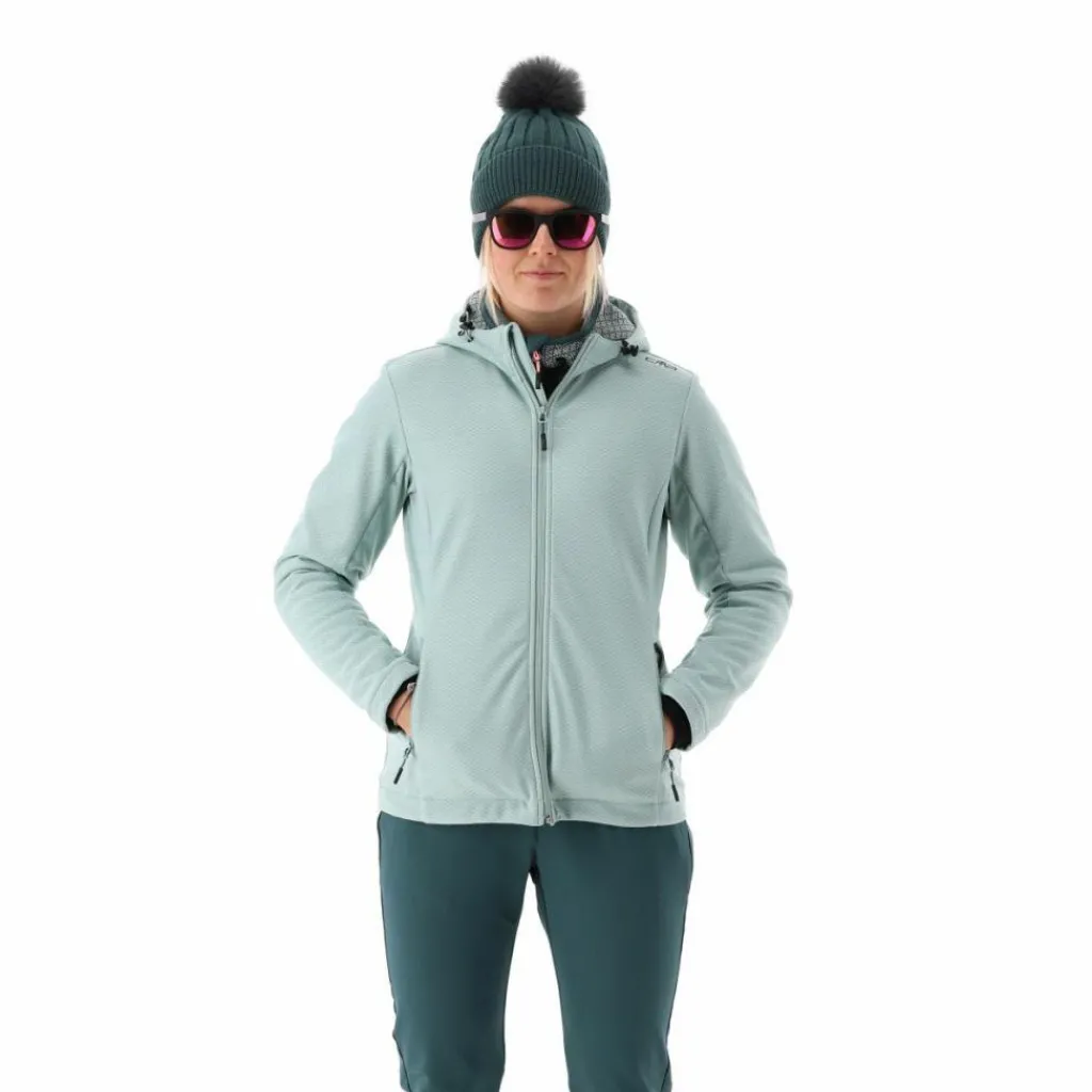 Damen-Softshelljacke mit Kapuze mit Wabenstruktur>CMP Hot