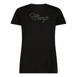 Damen-Stretch-Baumwoll-T-Shirt mit Logo><noscript><img width=