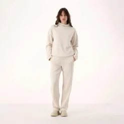 Damen-Sweatshirt aus Modal mit matt glänzendem Finish><noscript><img width=