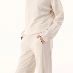 Damen-Sweatshirt aus Modal mit matt glänzendem Finish><noscript><img width=