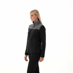 Damen-Sweatshirt mit Hahnentritt-Print><noscript><img width=