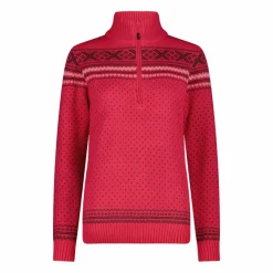 Damen-Sweatshirt mit halbem Reißverschluss in Wooltech>CMP Clearance
