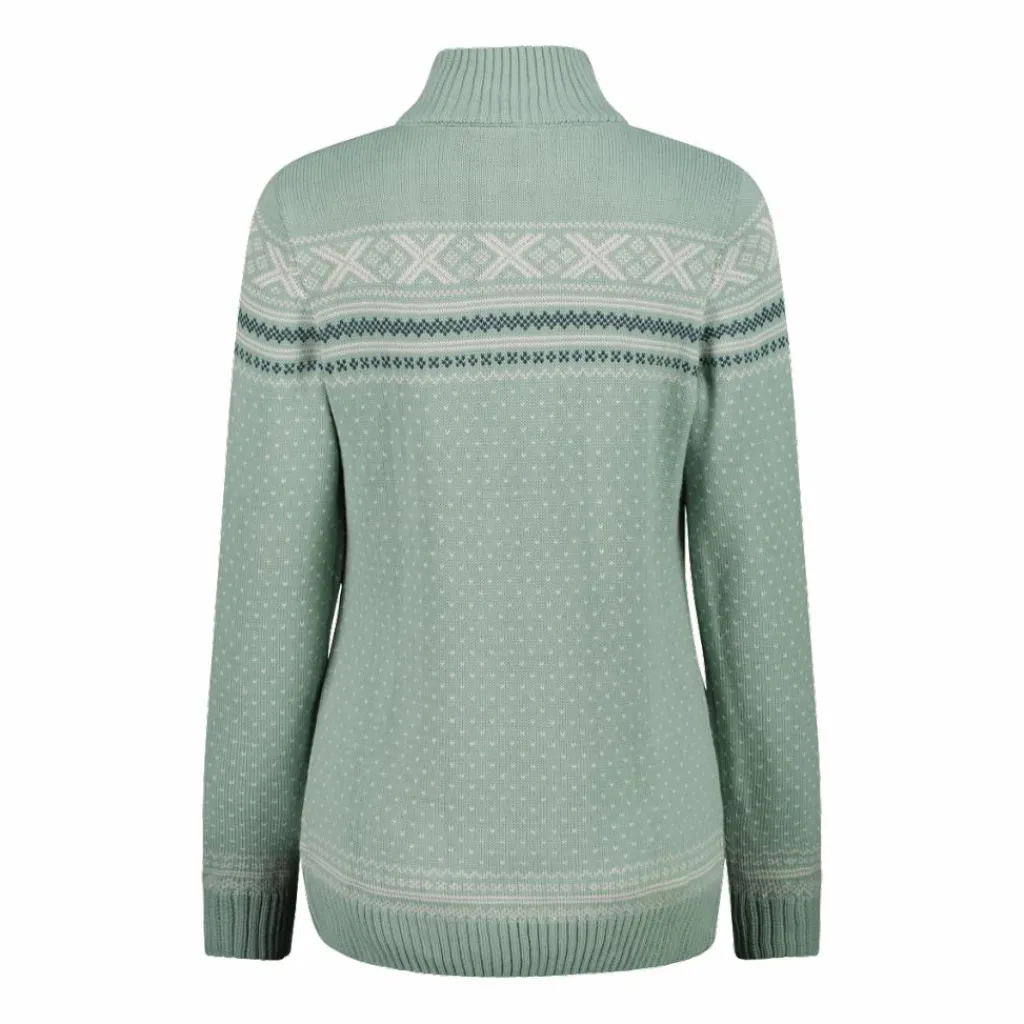 Damen-Sweatshirt mit halbem Reißverschluss in Wooltech>CMP Clearance