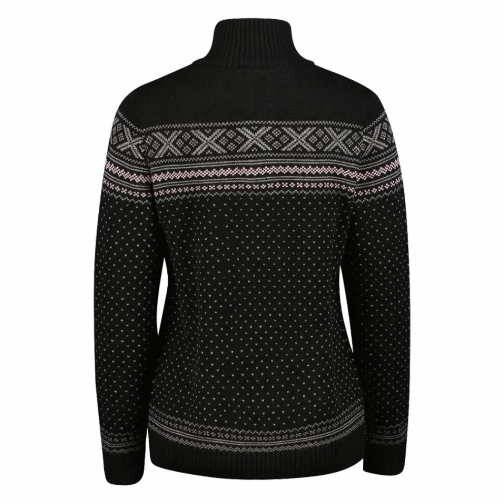 Damen-Sweatshirt mit halbem Reißverschluss in Wooltech>CMP Clearance