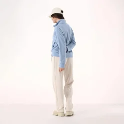 Damen-Sweatshirt mit hohem Kragen und Reißverschluss><noscript><img width=