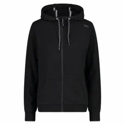 Damen-Sweatshirt mit Reißverschluss und Kapuze aus Baumwollstretch>CMP Discount