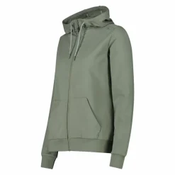 Damen-Sweatshirt mit Reißverschluss und Kapuze aus Baumwollstretch><noscript><img width=