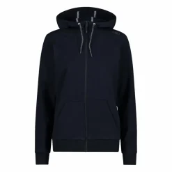 Damen-Sweatshirt mit Reißverschluss und Kapuze aus Baumwollstretch><noscript><img width=