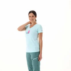 Damen-T-Shirt aus Funktionsgewebe mit Print vorne><noscript><img width=