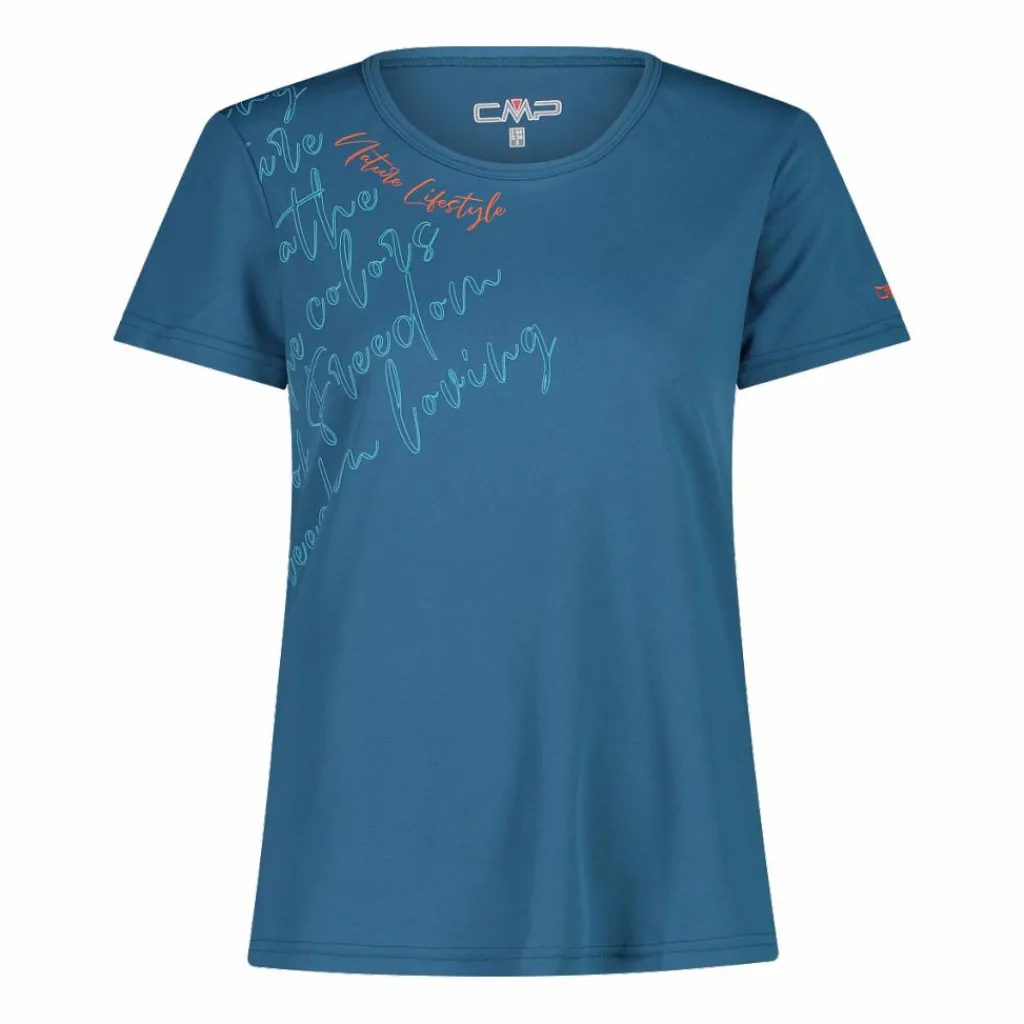 Damen-T-Shirt aus Piqué mit Print vorne>CMP New