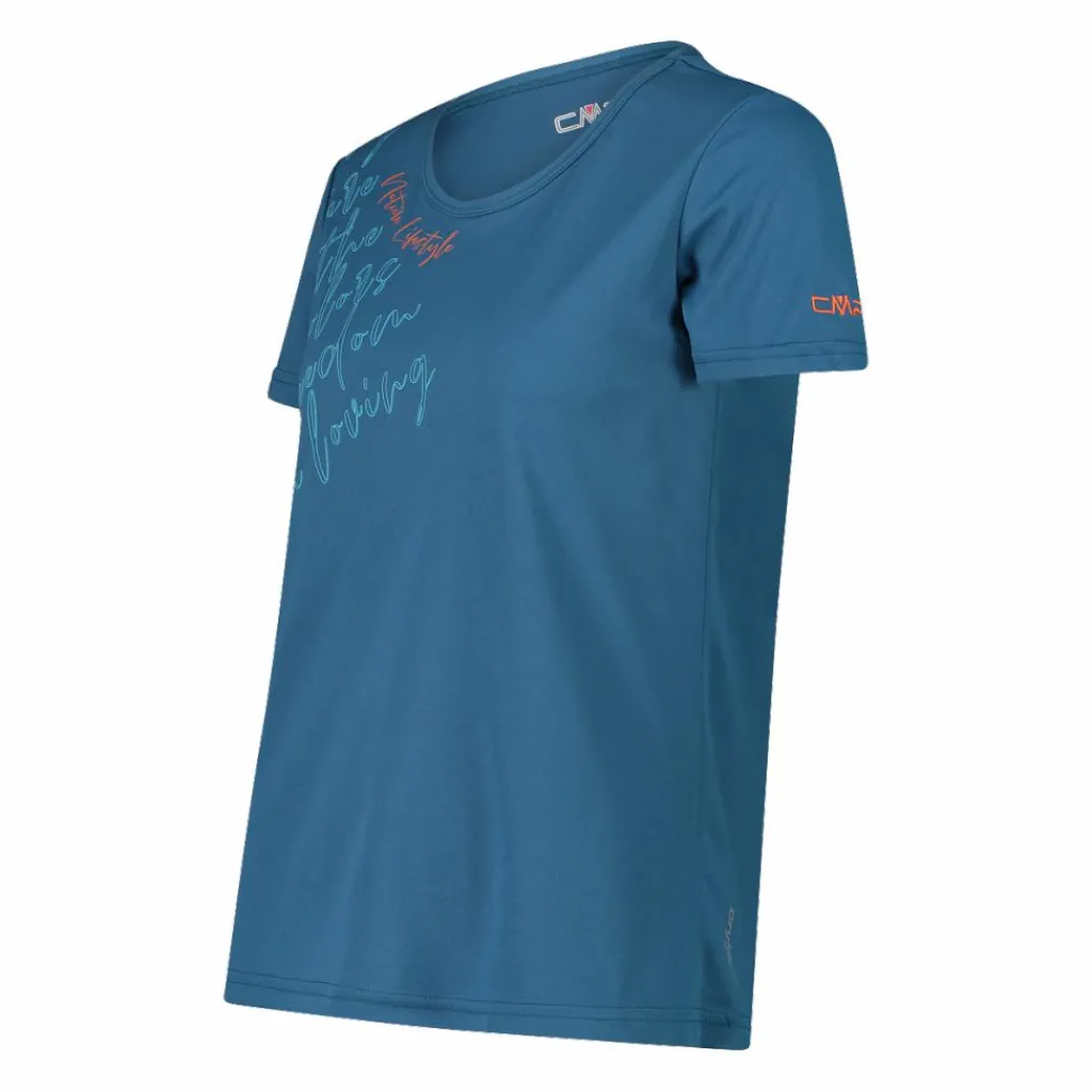 Damen-T-Shirt aus Piqué mit Print vorne>CMP New